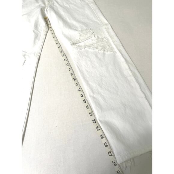 Agolde 90’s Mid Rise White distressed Denim Jeans Size 25 - Picture 11 of 12
